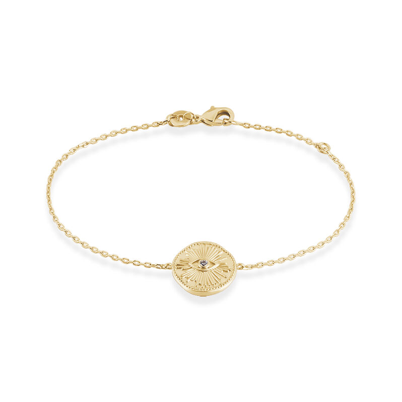 Bracelet Plaque Or Gabia Ronde œil Oxyde - Spannringe Damen | OROVIVO