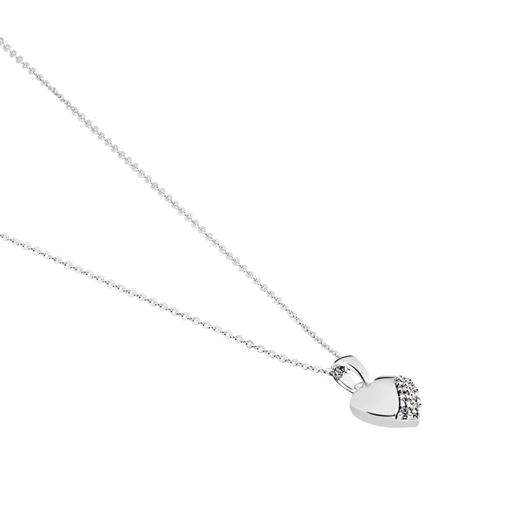 JESSIKKA Kinder Collier Silber 925 Zirkonia Wei&szlig; Herz