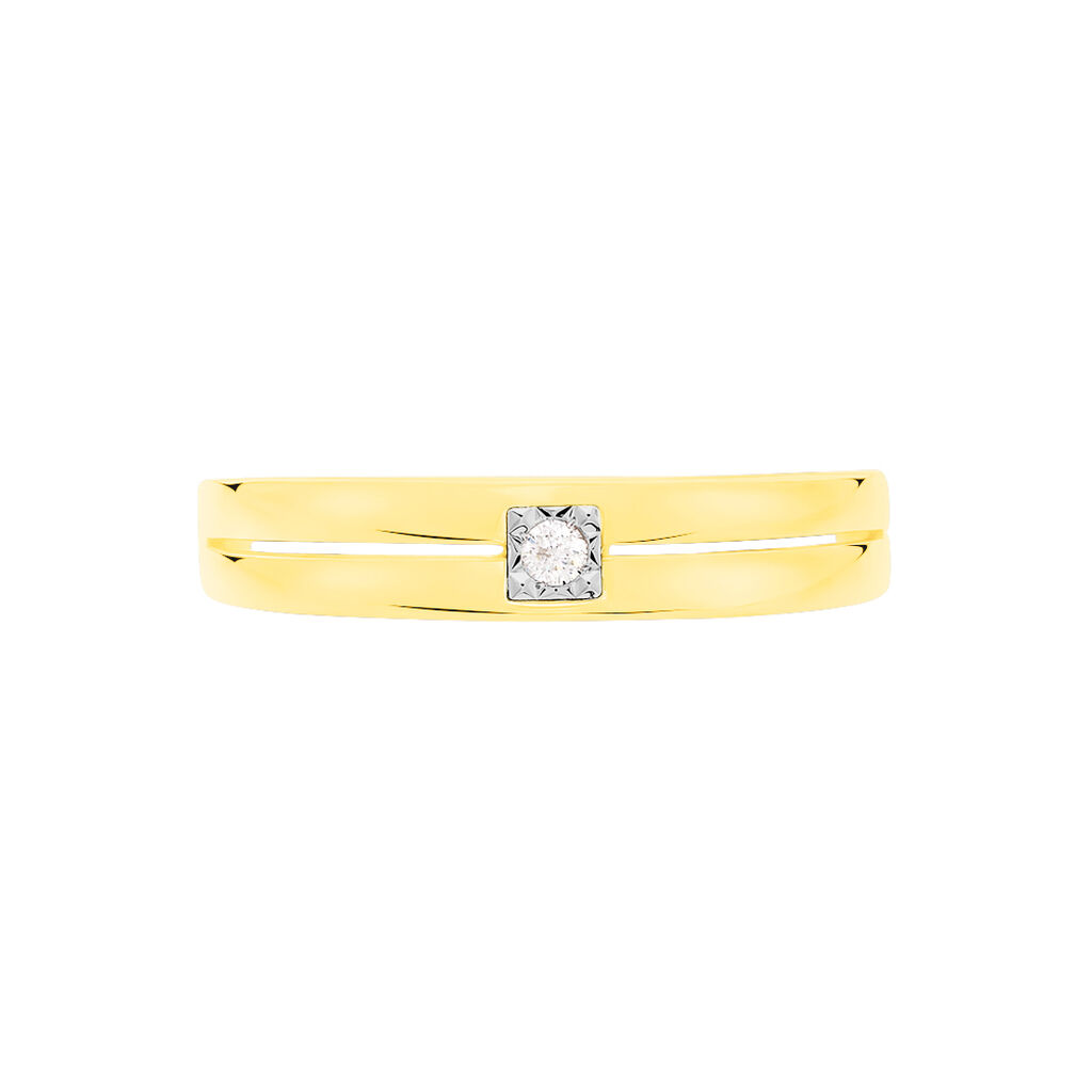Damen Ring Gold 375 Diamant 0,03ct Viereck Vienna 5,00mm  - Verlobungsringe Damen | OROVIVO