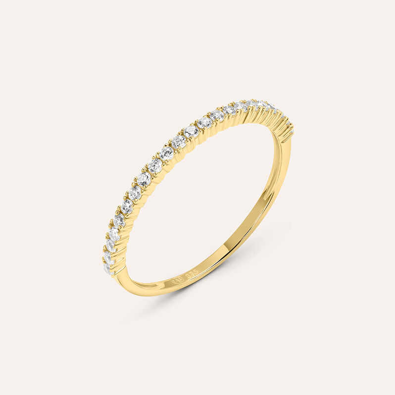 Anello Riviere Claire Oro Giallo Cubic Zirconia - Spannringe Damen | OROVIVO