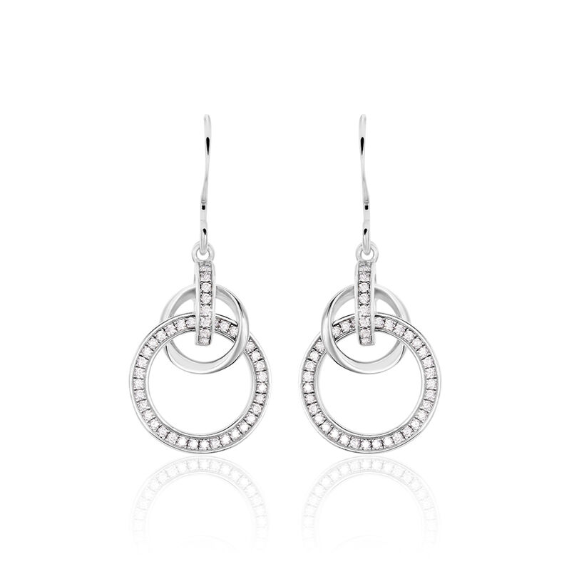 Damen Ohrhänger Lang Silber 925 Zirkonia Kreis - Ohrhänger Damen | OROVIVO
