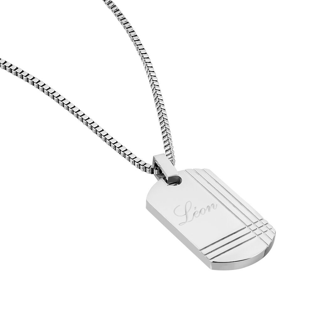 QUADRILLAGE Herren Collier Edelstahl Rechteckig