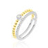 LISSY Damen Ring Gold Bicolor 375 (9 Karat) Zirkonia Wei&szlig; 0,17 ct