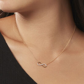 Damen Halskette Gold 375 Diamanten Infinity - Ketten mit Anhänger Damen | OROVIVO