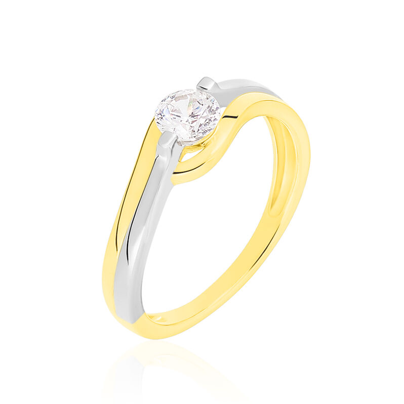 Damen Ring Gold Bicolor 375 (9 Karat) Zirkonia Wei&szlig; 0,940 ct - Verlobungsringe Damen | OROVIVO