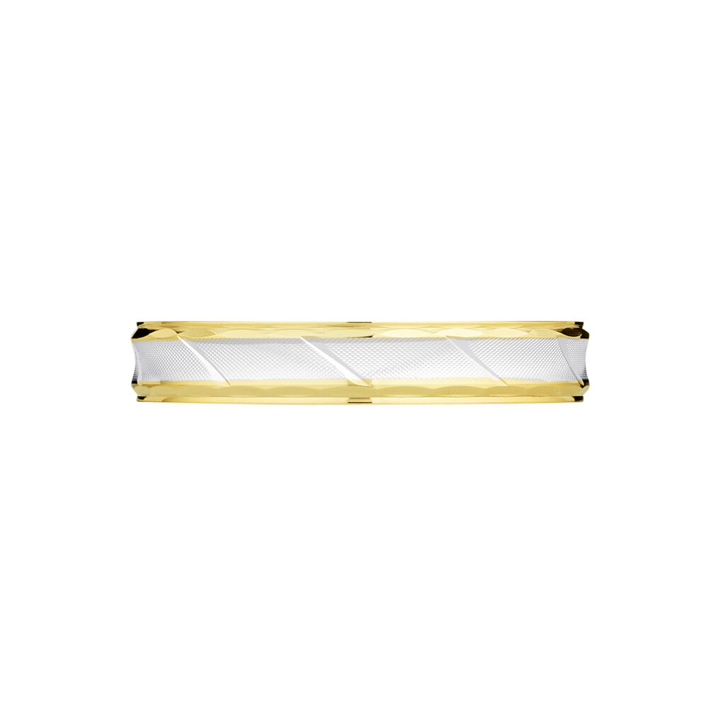 Alliance Mat Striee Ruban Plat Or Bicolore - Spannringe Unisex | OROVIVO