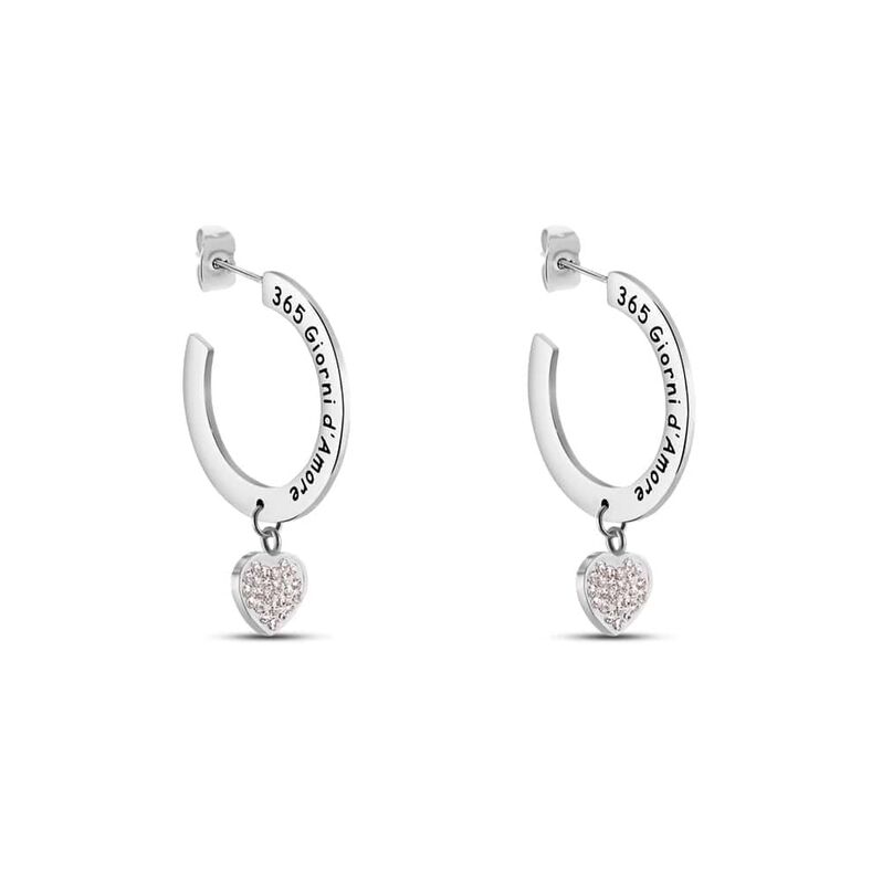 Orecchini A Cerchio Sunrise Acciaio Cristallo - Spannringe Damen | OROVIVO