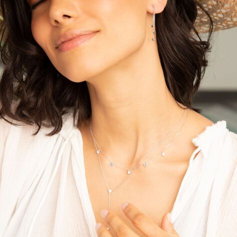 EBI Damen Collier Wei&szlig;gold 375 (9 Karat) Topas Swiss Blue 0,41 ct - Halsketten Damen | OROVIVO