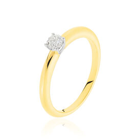 Solitärring Gold 585 Bicolor Diamant 0,2ct - Ringe mit Edelsteinen Damen | OROVIVO