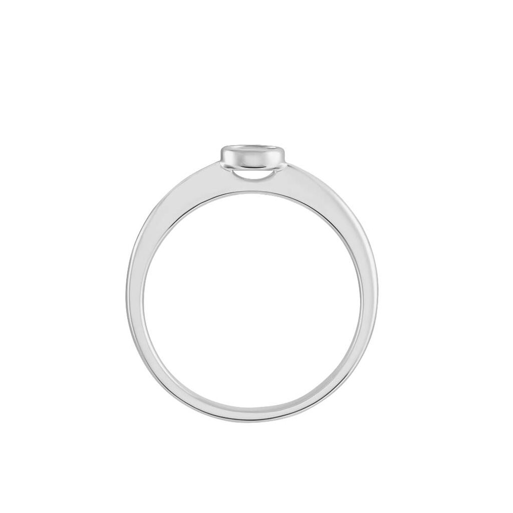Damen Ring Weißgold 375 Diamant 0,11ct Bezel  - Verlobungsringe Damen | OROVIVO