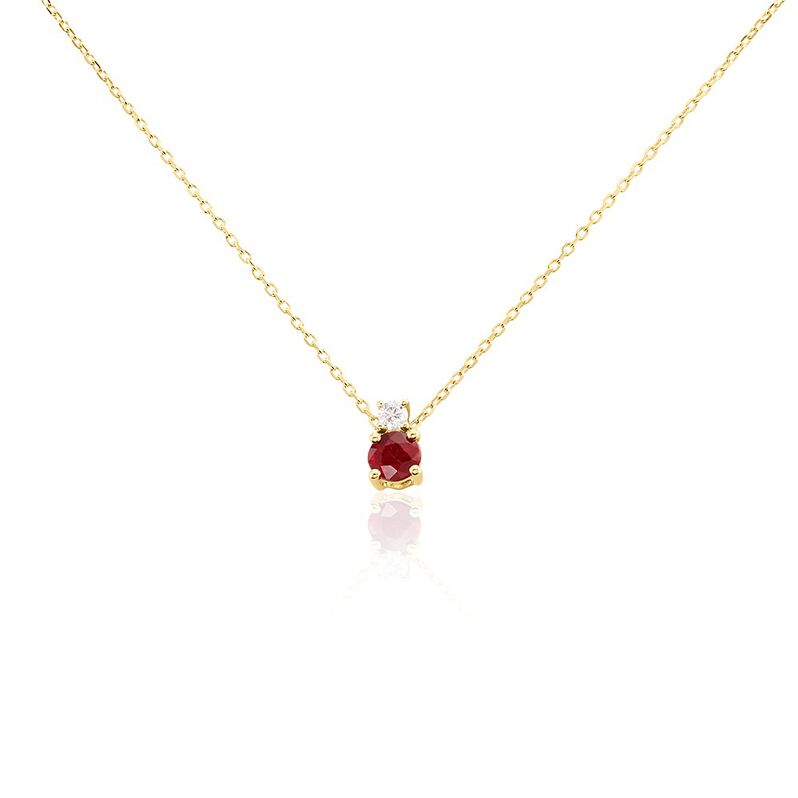 ELISABETH Damen Kette Gold 585 (14 Karat) Rubin Rot 0,33 ct - Halsketten Damen | OROVIVO