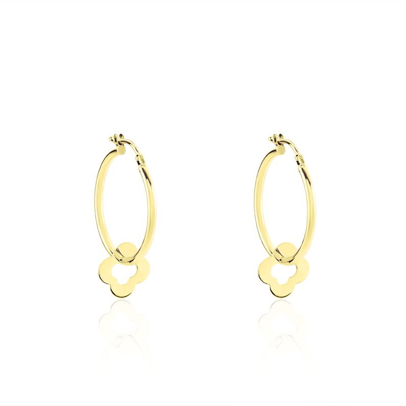 RINKA Damen Creolen Gold 375 (9 Karat) Talisman Kleeblatt B 2,5 mm - Creolen Damen | OROVIVO