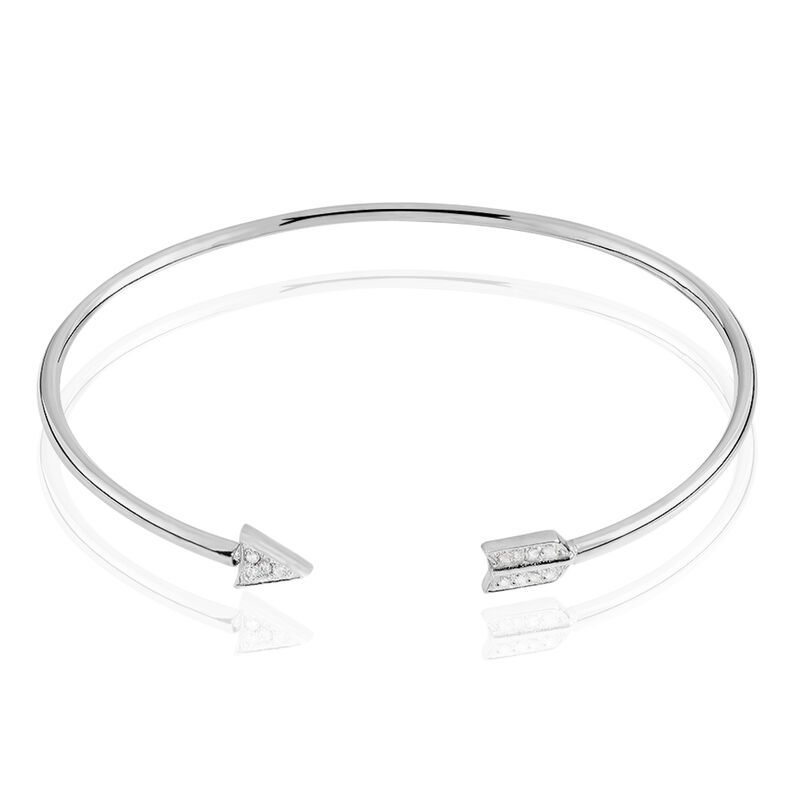Bracelet Jonc Argent Rhodie Jonc Fleche - Spannringe Damen | OROVIVO