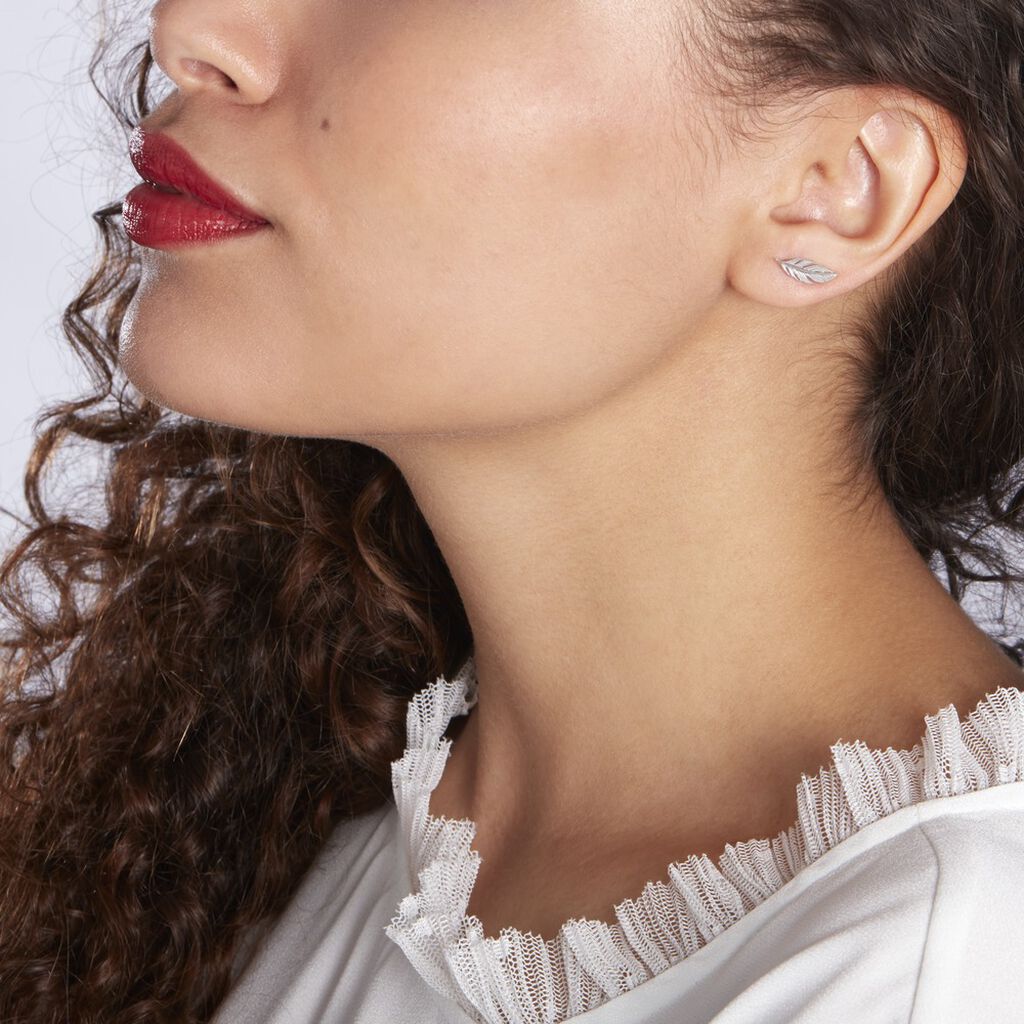 Boucles D'oreilles Grimpantes Lea Argent Blanc - Spannringe Damen | OROVIVO