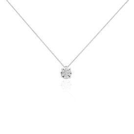 Damen Halskette Weißgold 750 Diamanten 0,3ct Petali - Ketten mit Anhänger  | OROVIVO