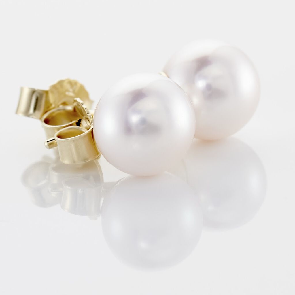 Damen Perlenohrringe Gold 585 Akoyaperlen 8-8,5mm - Ohrstecker Damen | OROVIVO