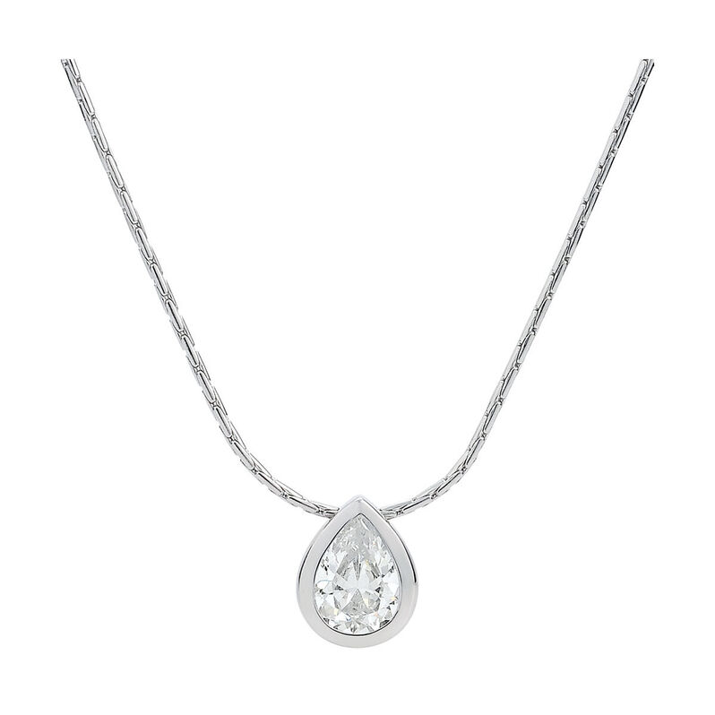 DELIANA Damen Collier Silber 925 Zirkonia Wei&szlig; 1,8 ct Tropfen - Halsketten Damen | OROVIVO