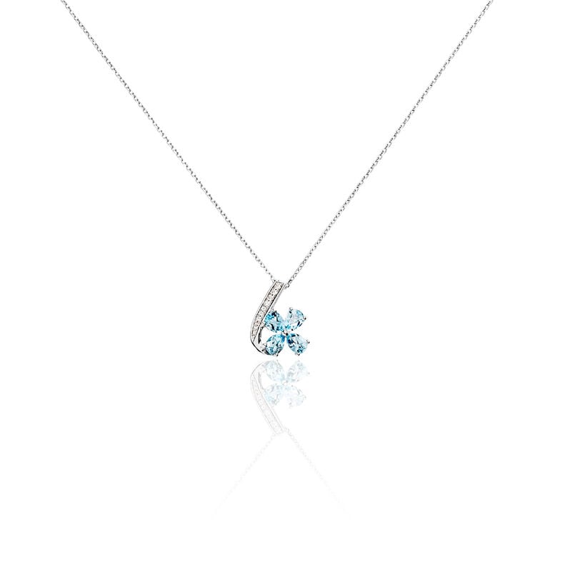 Collier Or Blanc Topaze Et Oxyde De Zirconium - Spannringe Damen | OROVIVO