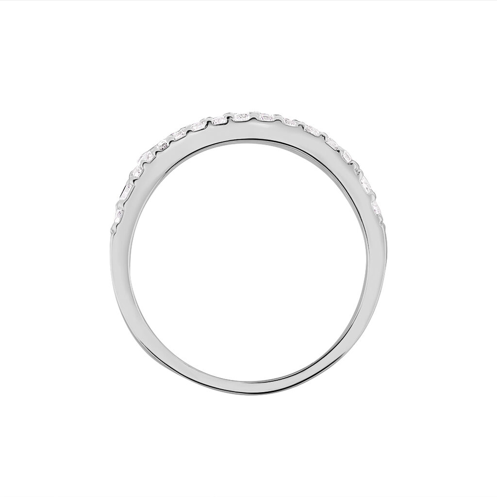 Damen Ring Silber 925 Zirkonia Wei&szlig; Welle