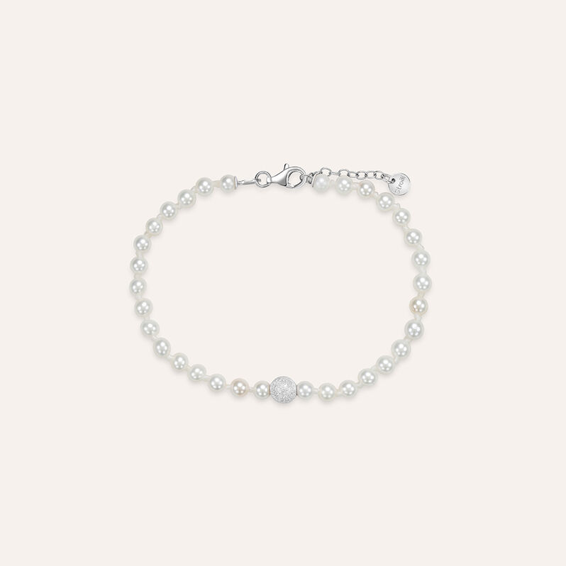 Bracciale Silver Pearls Argento Rodiato Perla sintentica - Spannringe Damen | OROVIVO