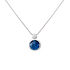 Walya Damen Collier Silber 925 Glas Blau Kreis