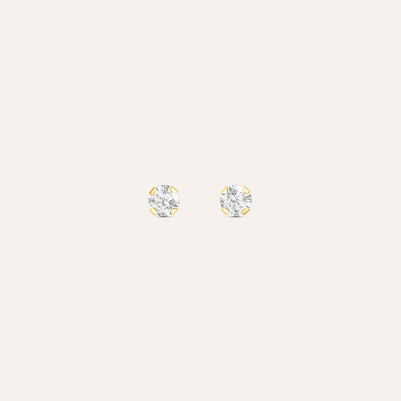 Orecchini Lobo Punto Luce Bon Ton Oro Giallo Cubic Zirconia - Spannringe Damen | OROVIVO