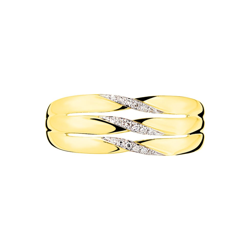 NESIBE Damen Ring Gold 375 (9 Karat) Diamant Wei&szlig; 0,02 ct Spiralf&ouml;rmig