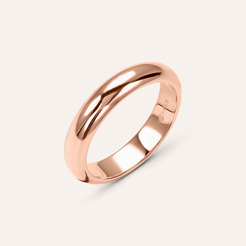 Fede Classica Leggera 4 mm Oro Rosa - Spannringe Unisex | OROVIVO