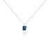 SEVERKA Damen Collier Silber rosevergoldet 925 Glas Londonblau Rechteckig