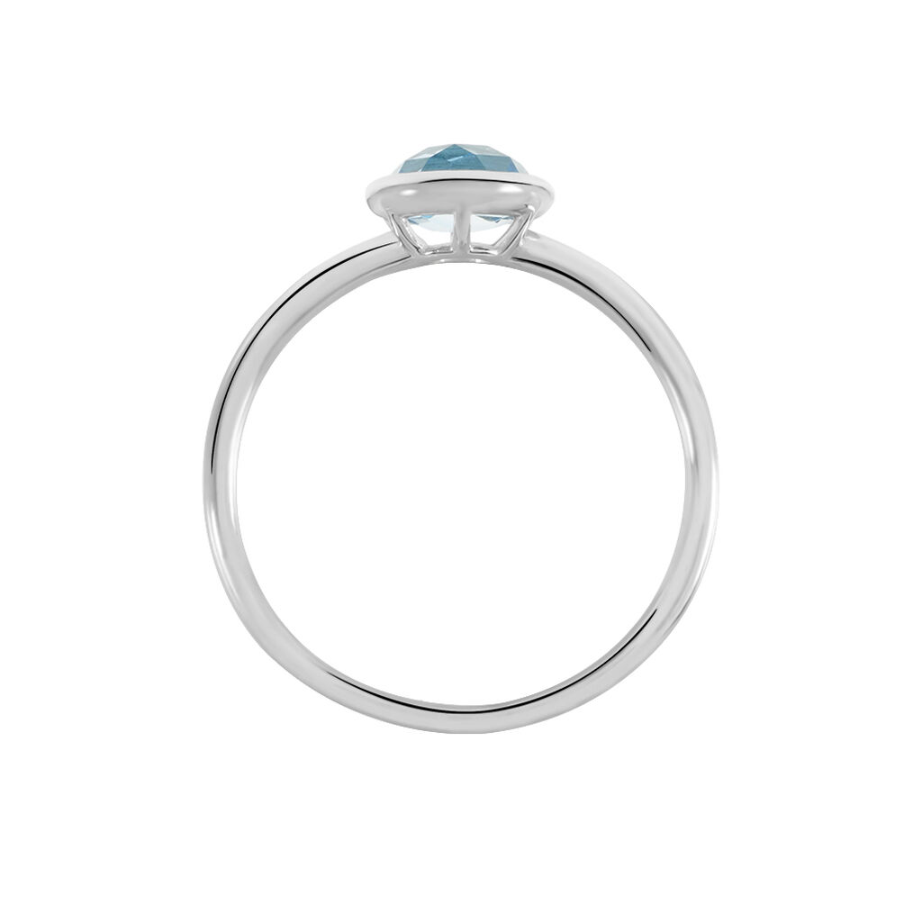 Damen Ring Silber Silber 925 Topas Blau 0,93ct Kreis Sinaya  - Hochzeitsringe Damen | OROVIVO