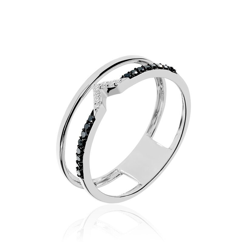 Bague Ritadj Or Blanc Diamant - Spannringe Damen | OROVIVO