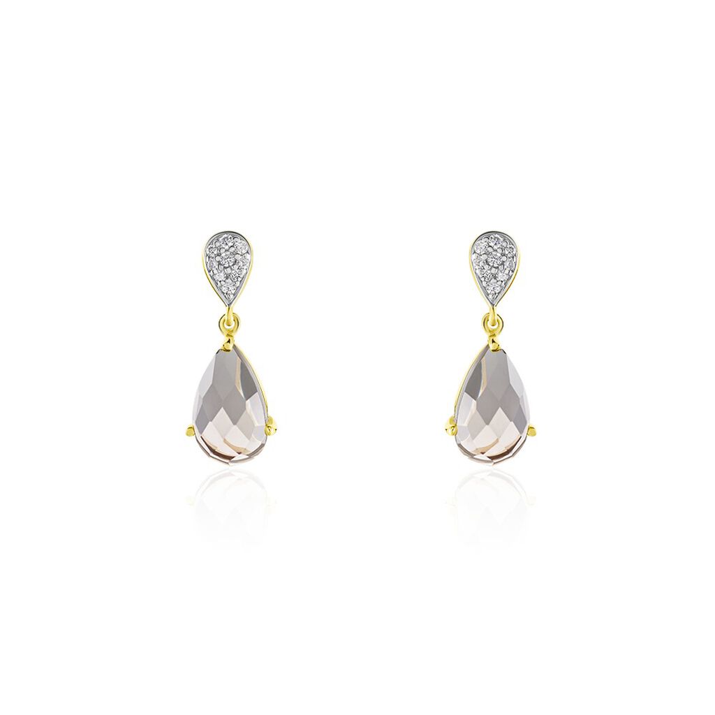 EVITTA Damen Ohrringe Lang Silber vergoldet 925 Andere Steine Kastanienbraun 2,85 ct - Ohrhänger Damen | OROVIVO