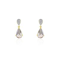 EVITTA Damen Ohrringe Lang Silber vergoldet 925 Andere Steine Kastanienbraun 2,85 ct