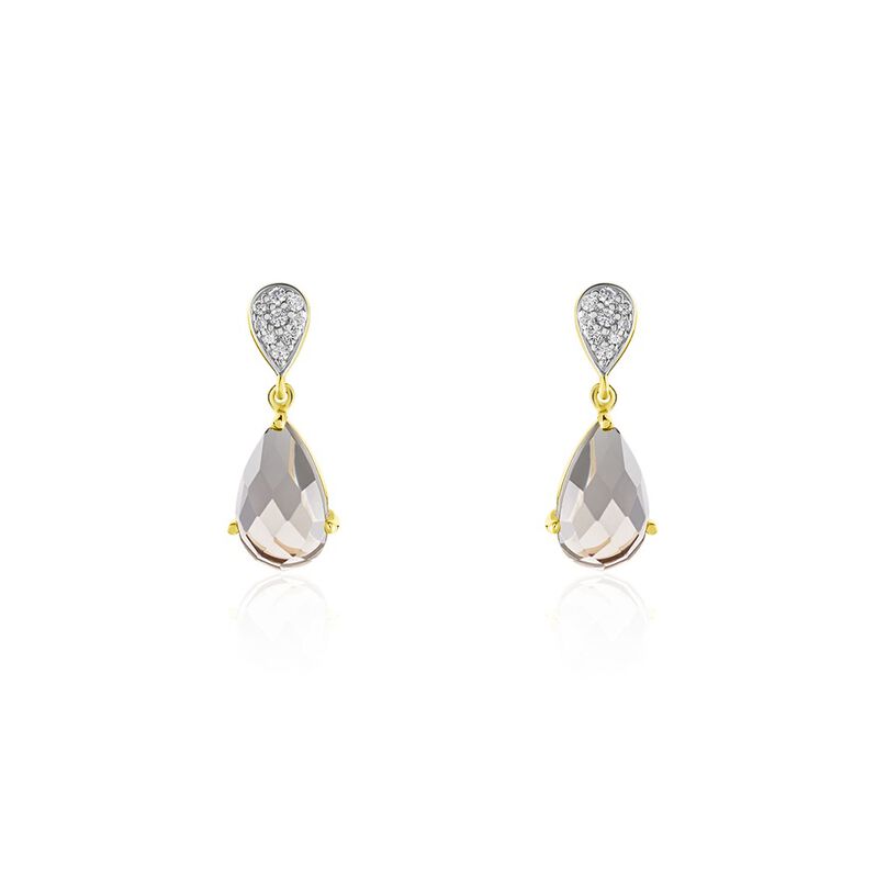EVITTA Damen Ohrringe Lang Silber vergoldet 925 Andere Steine Kastanienbraun 2,85 ct - Ohrhänger Damen | OROVIVO