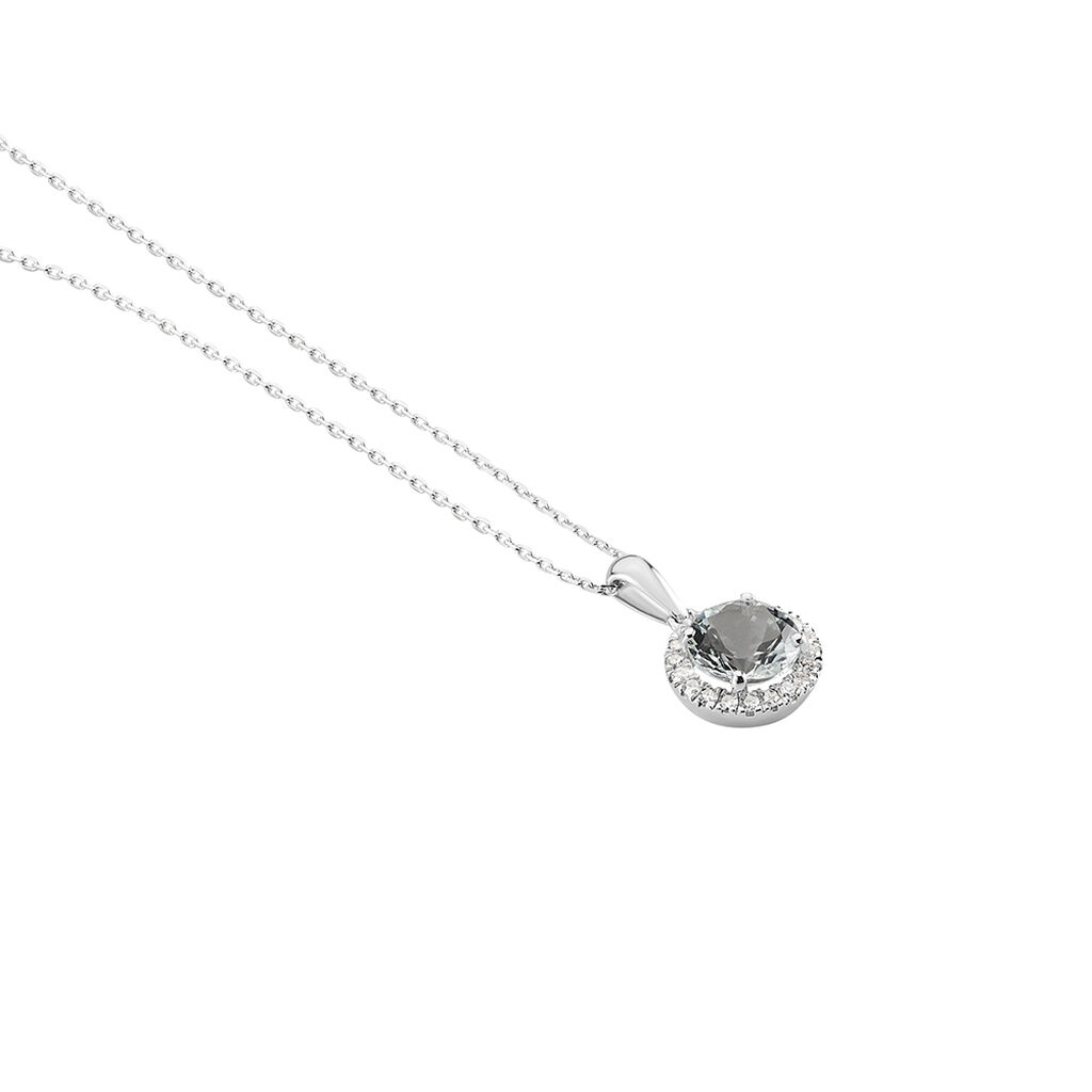 Damen Kette Weißgold 585 Aquamarin Himmelblau 1,44ct Kathi - Halsketten Damen | OROVIVO