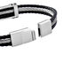 HENRY Herren ID Armband Edelstahl Bicolor Silber/Schwarz