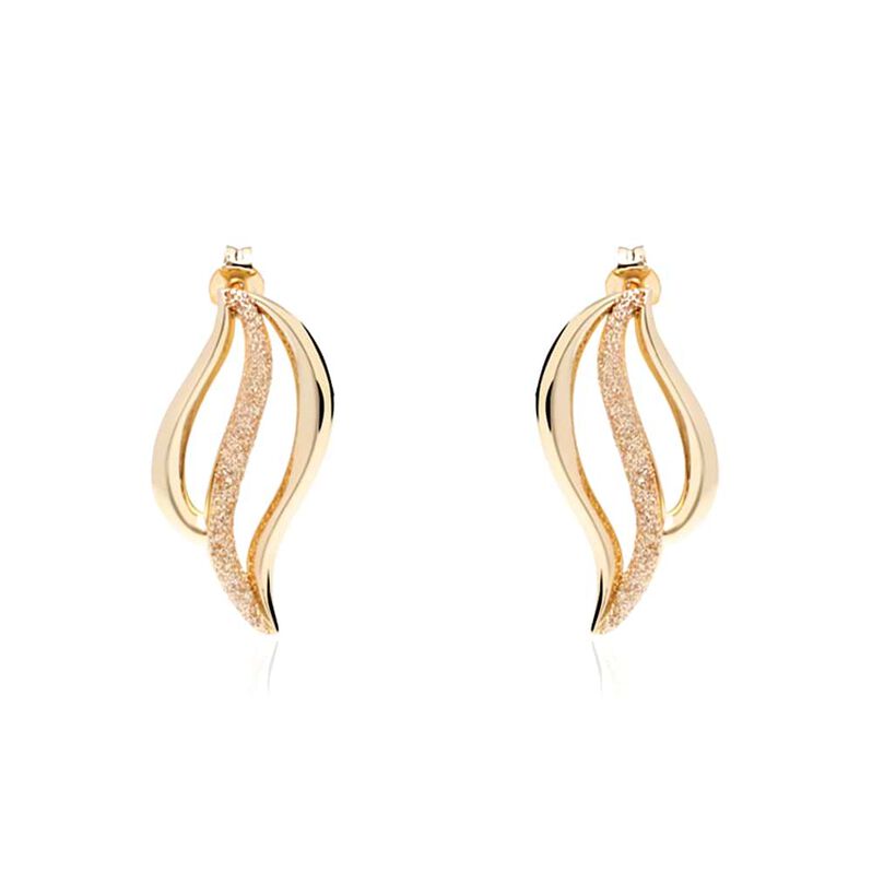 Orecchini a lobo in ottone rosato con onda glitter - Spannringe Damen | OROVIVO