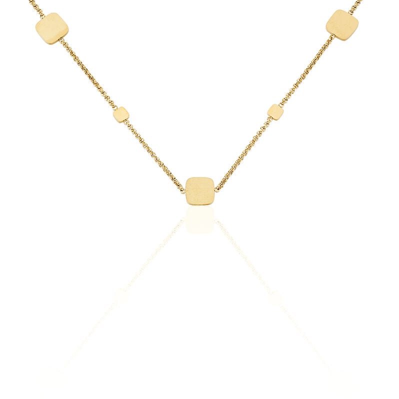 ULI Damen Collier Edelstahl vergoldet Viereck - Halsketten Damen | OROVIVO
