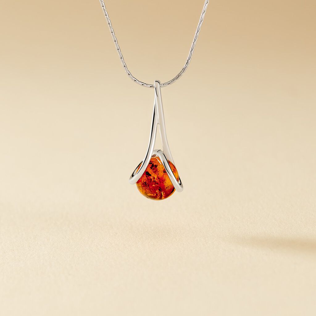 Collier Argent Et Ambre - Spannringe Damen | OROVIVO