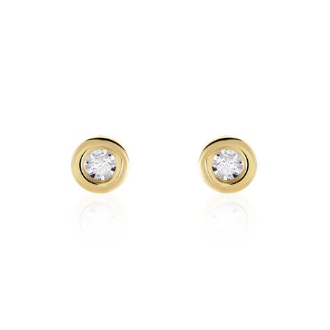 Damen Ohrstecker Gold 375 Diamant 0,05ct Perpignan 5,00mm  - Ohrstecker Damen | OROVIVO