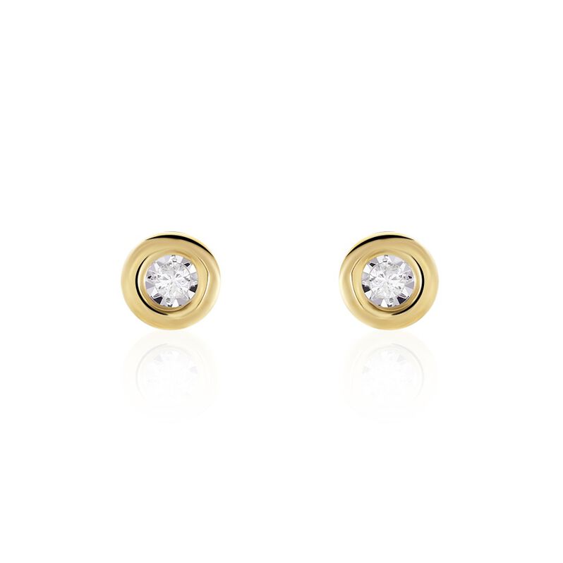 Damen Ohrstecker Gold 375 Diamant 0,05ct Perpignan 5,00mm  - Ohrstecker Damen | OROVIVO