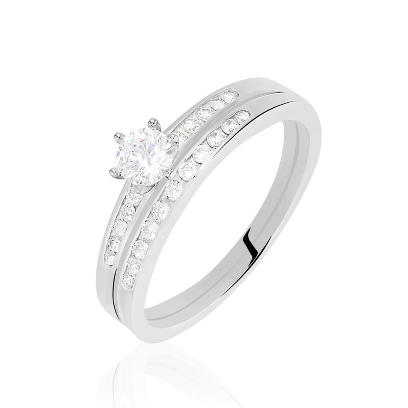 Bague Solitaire Leela Argent Blanc Oxyde De Zirconium - Spannringe Damen | OROVIVO