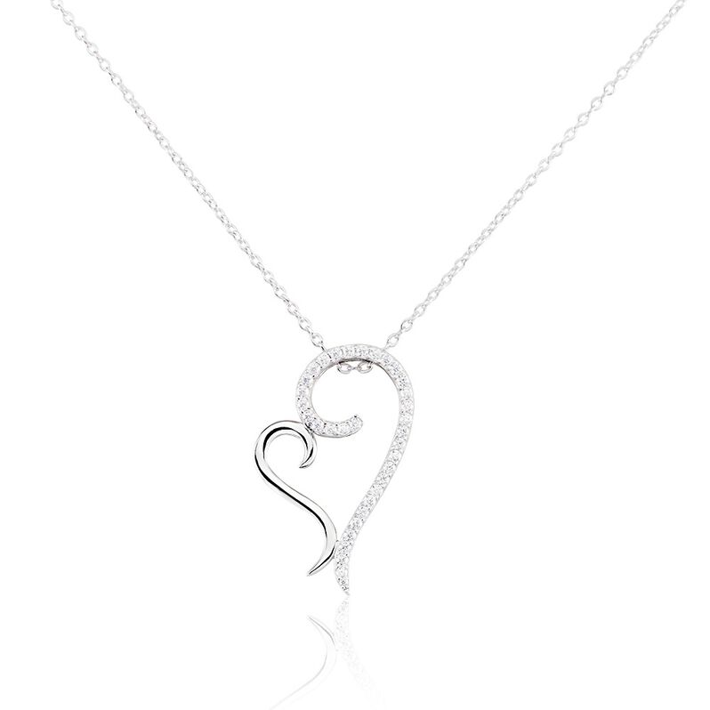 Damen Collier Silber 925 Zirkonia Herz Alyssja Herz 5 1,20mm - Halsketten Damen | OROVIVO