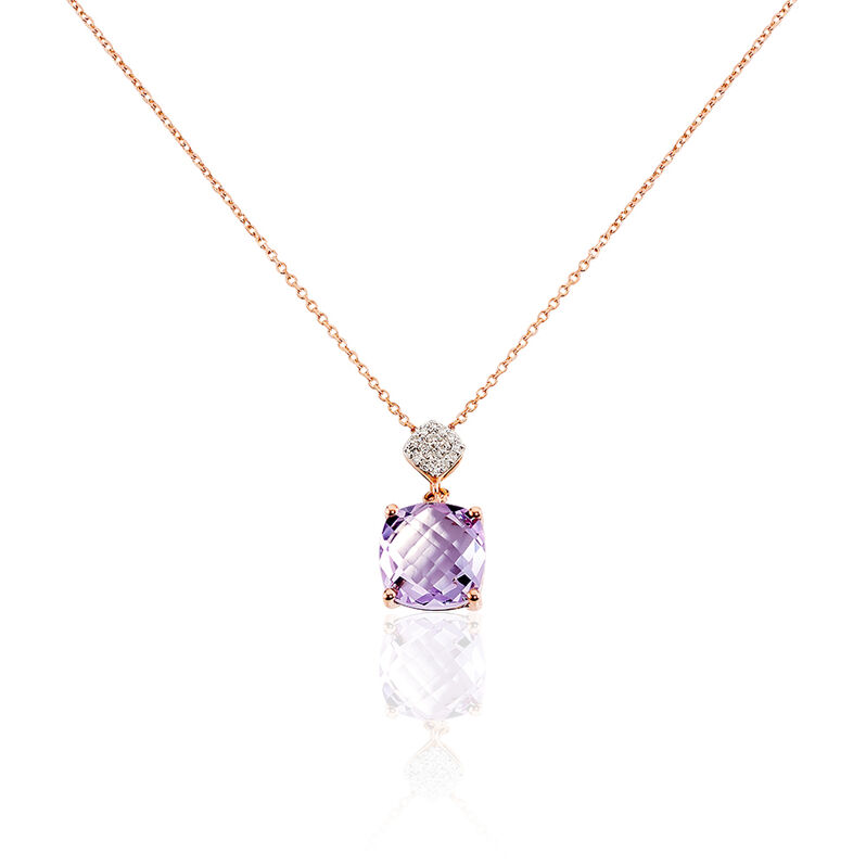 Collier Or Rose Amethyste Et Diamant - Spannringe Damen | OROVIVO