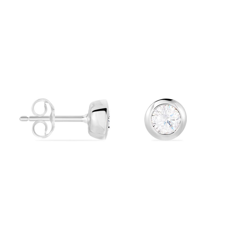 Damen Ohrstecker Silber 925 Zirkonia Wei&szlig; 1,89 ct