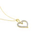 Herz Chic Damen Collier Gold 375 (9 Karat) Diamant Weiß 0,03 ct Herz