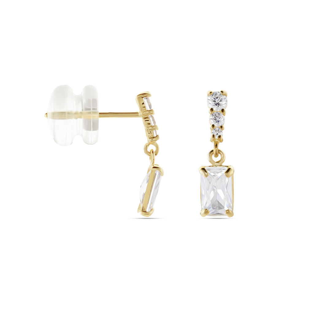 Damen Ohrringe Lang Gold 375 Zirkonia  - Ohrringe mit Stein Damen | OROVIVO