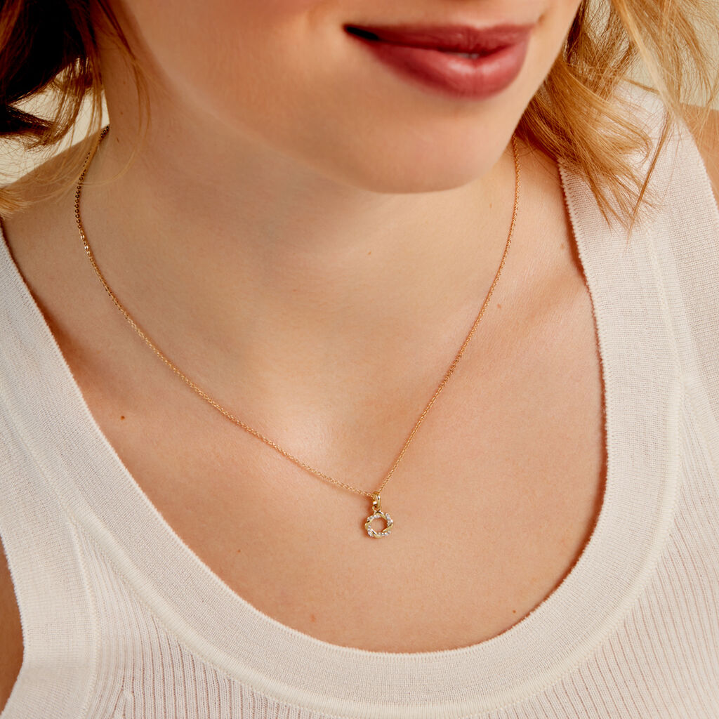 FRANZI Damen Anh&auml;nger Gold 333 (8 Karat) Andere Steine Wei&szlig;