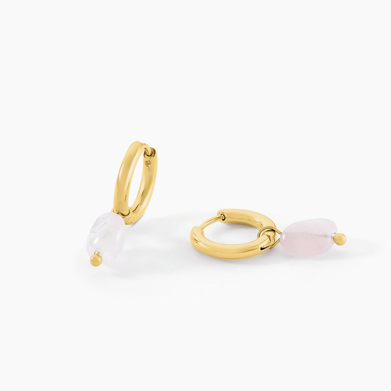 Créoles Acier Doré Quartz - Spannringe Damen | OROVIVO