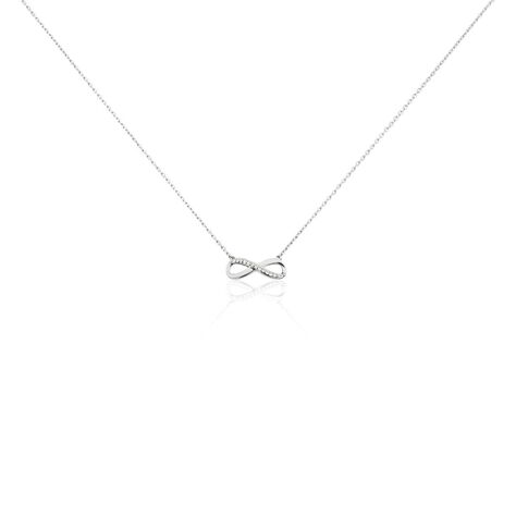 Damen Collier Weißgold 375 Diamant 0,04ct Unendlichkeit Little Infini 45cm - Halsketten Damen | OROVIVO